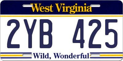 WV license plate 2YB425