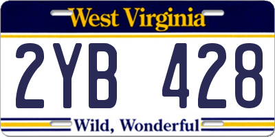 WV license plate 2YB428