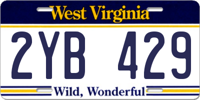 WV license plate 2YB429