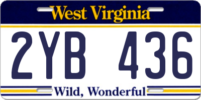 WV license plate 2YB436