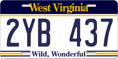 WV license plate 2YB437