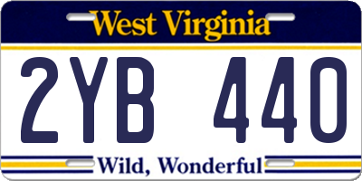 WV license plate 2YB440