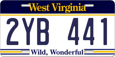 WV license plate 2YB441