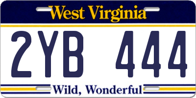 WV license plate 2YB444