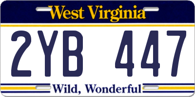 WV license plate 2YB447