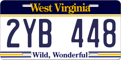 WV license plate 2YB448