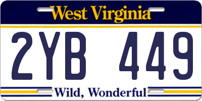 WV license plate 2YB449