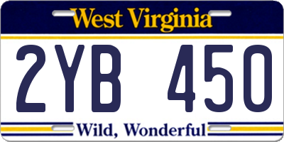 WV license plate 2YB450