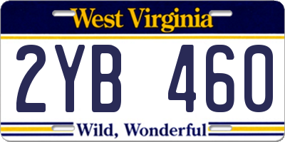 WV license plate 2YB460