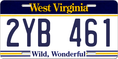 WV license plate 2YB461