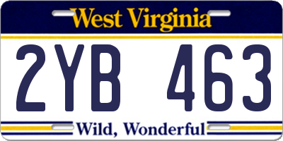 WV license plate 2YB463