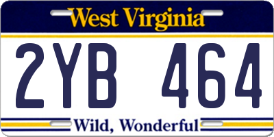 WV license plate 2YB464