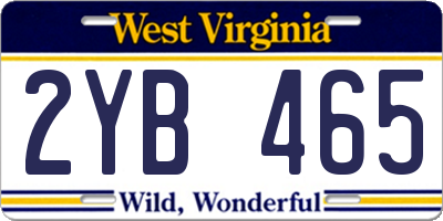 WV license plate 2YB465