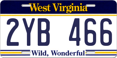 WV license plate 2YB466