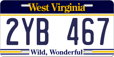 WV license plate 2YB467
