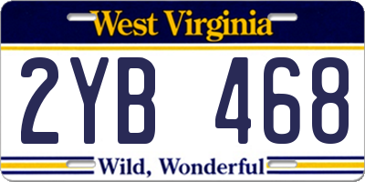 WV license plate 2YB468