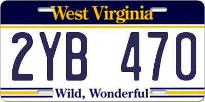 WV license plate 2YB470