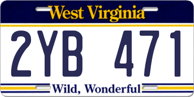 WV license plate 2YB471