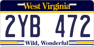 WV license plate 2YB472