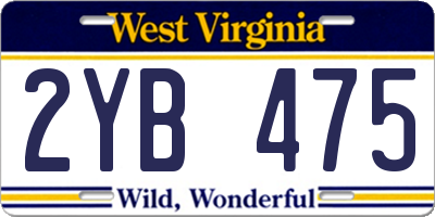 WV license plate 2YB475