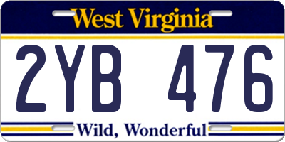 WV license plate 2YB476