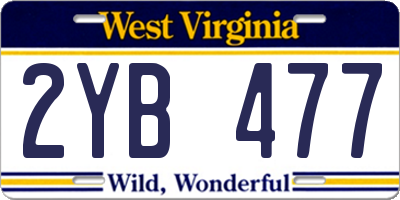 WV license plate 2YB477