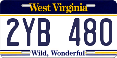 WV license plate 2YB480