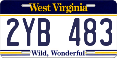 WV license plate 2YB483