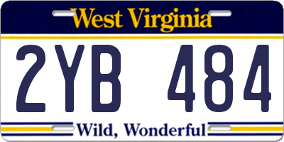 WV license plate 2YB484