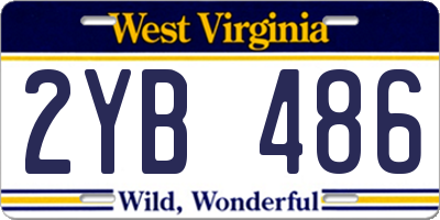 WV license plate 2YB486
