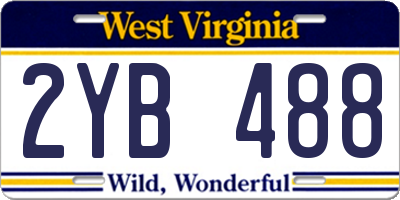 WV license plate 2YB488