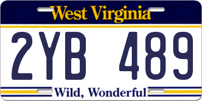 WV license plate 2YB489