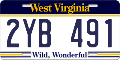 WV license plate 2YB491