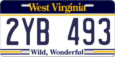 WV license plate 2YB493