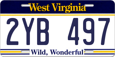 WV license plate 2YB497