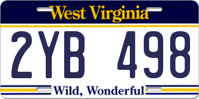 WV license plate 2YB498