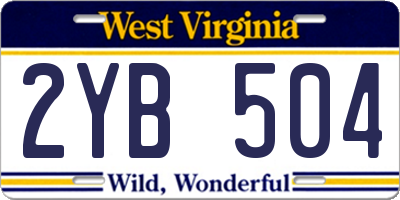WV license plate 2YB504