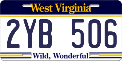 WV license plate 2YB506