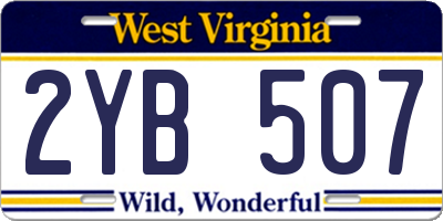 WV license plate 2YB507