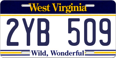 WV license plate 2YB509