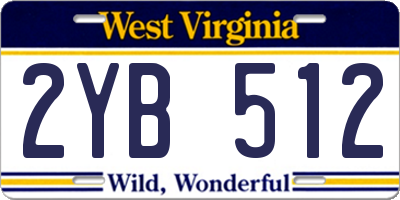 WV license plate 2YB512