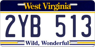WV license plate 2YB513