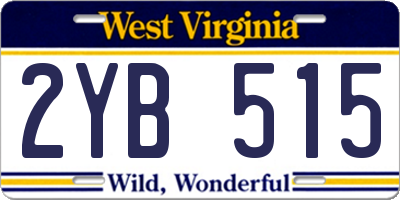 WV license plate 2YB515