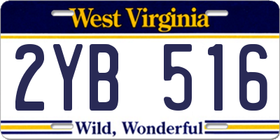 WV license plate 2YB516