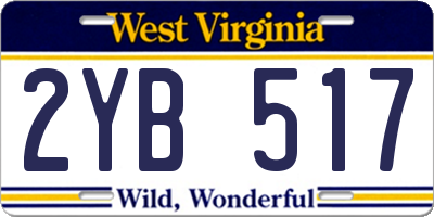 WV license plate 2YB517