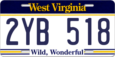 WV license plate 2YB518