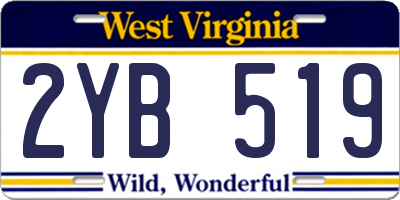 WV license plate 2YB519