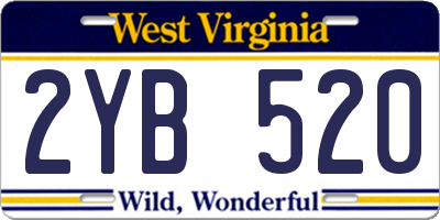 WV license plate 2YB520