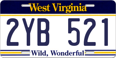 WV license plate 2YB521