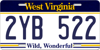 WV license plate 2YB522
